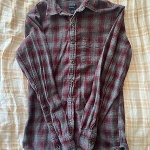 J. Crew Men's Red Plaid Flannel Shirt